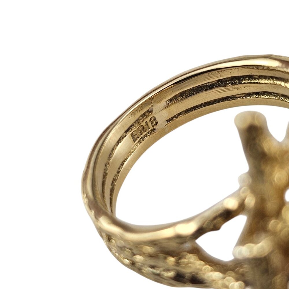 18K Yellow Gold Opal and Diamond Ring Size 5.5 #23551 - Picture 6 of 8